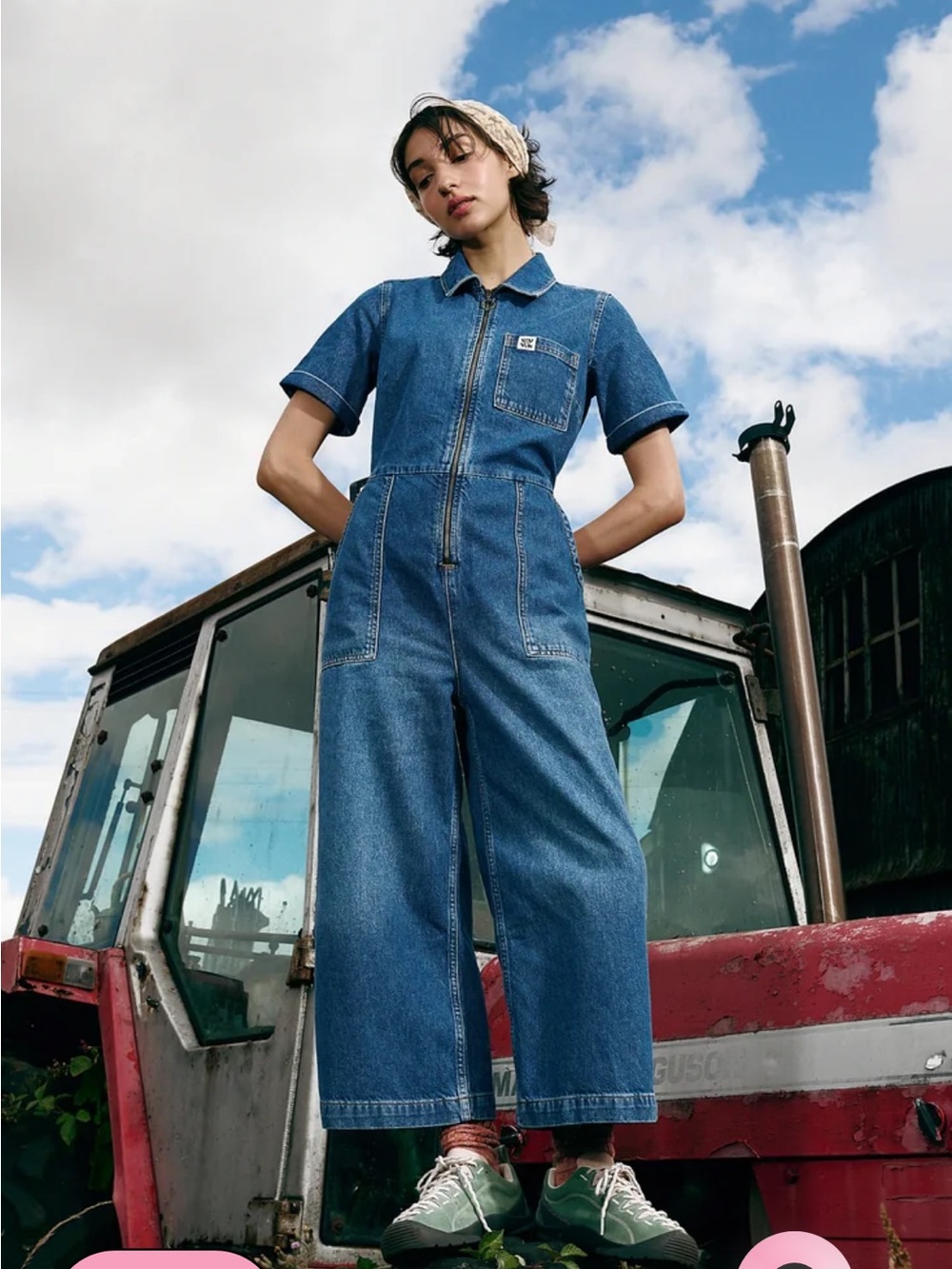 Ragan - Denim Jumpsuit in Mid Wash Blue